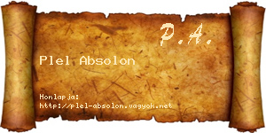 Plel Absolon névjegykártya